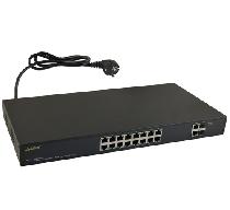 SF116 Switch PoE 16 portów 10/100 Mb/s - IEEE 802.3af, 48VDC / 15,4W/port,UPLINK: 2 porty 10/100/1000 Mb/s – G1/TP i G2/TPSFP PULSAR